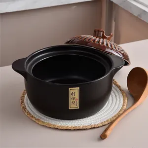 3.5升砂锅上菜陶瓷保温盘餐具套装，配有砂锅陶瓷砂锅炊具