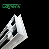 Grille de ventilation linéaire à 2 fentes en aluminium antirouille, cadre blanc, lame noire, montage encastré pour décoration intérieure moderne et luxueuse