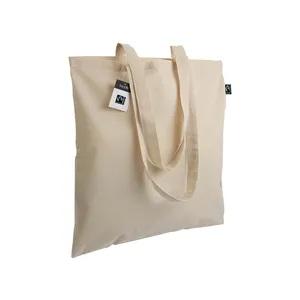 Borsa shopper in cotone del commercio equo e solidale, merchandising sostenibile - Product Image 1
