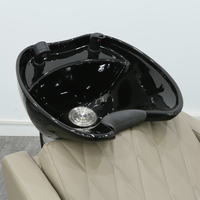 Fauteuil de lavage de cheveux électrique réglable en céramique pour salon de beauté professionnel, avec massage intégré et fonction spa moderne