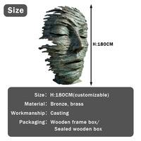 Grande sculpture de jardin en bronze coulé, statue abstraite moderne en métal pour paysage, sculpture 3D extérieure pour parc