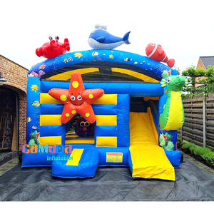 Château rebondissant gonflable sur le thème d'océan d'impression combiné/toboggan combiné de videur de plage sautante pleine d'entrain de château gonflable d'océan - Product Image 1