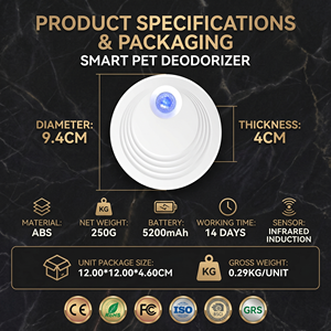 Desodorizante para Arenero de 5200mAh con Sensor Inteligente, Esterilización con Ozono, Eliminación del 99% de Olores, Purificación de Aire, 14 Días Silencioso, 20dB, ABS - Product Image 3