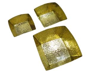 Serveur de condiments à joint à 3 sections en laiton de qualité supérieure bol de service martelé décoratif fantaisie pour Offre Spéciale de fête plat de luxe - Product Image 3