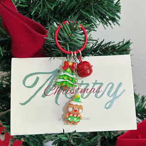 Nuovo Portachiavi Natalizio con Babbo Natale e Omino <span class=keywords><strong>di</strong></span> Pan <span class=keywords><strong>di</strong></span> Zenzero, Accessori in PVC per Auto, Ciondolo per Chiavi, Regalo per le Festività - Product Image 6