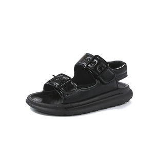 Sandales d'été 2025 pour enfants, garçons et filles, chaussures de plage décontractées à bout ouvert, fermeture velcro, dessus en cuir artificiel, semelle souple en PVC - Product Image 1