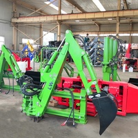 Chargeuse pelleteuse tractopelle tractable à 3 points montée sur tracteur agricole à vendre pelle rétrocaveuse pour chargeuses compactes au Canada