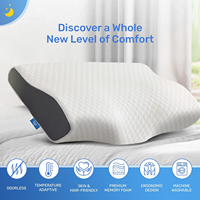 Oreiller Ergonomique Orthopédique en Mousse à Mémoire de Forme pour Soutien Cervical et Nucal, Meilleur Oreiller de Lit Contour pour Dormeurs sur le Côté, le Dos ou le Ventre
