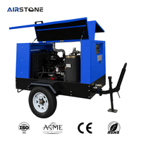 Compresor de Aire de Tornillo Industrial Portátil Airstone al Mejor Precio, 250CFM 116PSI con Motor Diésel Refrigerado por Aire