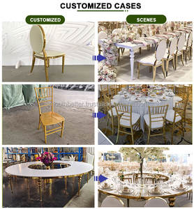 Sillas <span class=keywords><strong>de</strong></span> Acero Inoxidable Doradas para Eventos, Banquetes y Bodas, con Funda <span class=keywords><strong>de</strong></span> Cojín Intercambiable, Gran Venta - Product Image 4