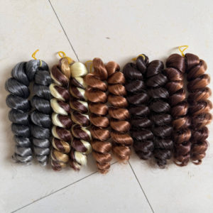 Extensions de <span class=keywords><strong>cheveux</strong></span> synthétiques ondulés de 12 pouces, soyeux et bouclés, pour tresses torsadées, boucles courtes et profondes, style bouclé italien pour l'été - Product Image 2