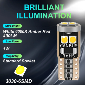Luces LED para Auto T10 3030 6SMD, Lámpara de Lectura de Alta Luminosidad con Decodificación Infinita, Lámpara para Matrícula - Product Image 6