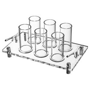 Nouveaux produits Judaica : Ensemble à liqueur en Lucite motif brindille, présentoir classique transparent pour Pessa'h, cadeau pour la maison juive ou un mariage, idéal pour Shabbat et Yom Tov - Product Image 2