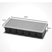 Bac à glaçons en silicone facile à détacher avec couvercle, machine à glaçons 6 cubes pour bar de fête, cocktail, whisky, boissons froides