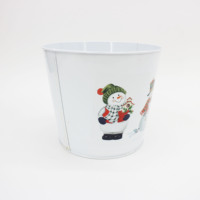 Pots de fleurs décoratifs populaires en fer de Noël et d'Halloween, des seaux de stockage de haute qualité peuvent être personnalisés