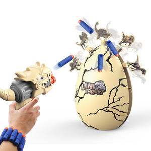 Gioco di Tiro Elettronico con Bersaglio Rotante in Plastica per Interni, Pistole a Forma di Dinosauro per Adulti e Bambini con Proiettili Morbidi - Product Image 1