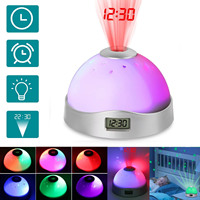 Décoration d'intérieur, horloge de bureau électronique à 7 couleurs changeantes, projecteur de lune et d'étoiles, veilleuses pour enfants, cadeaux d'anniversaire pour enfants