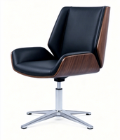 Chaise de bureau en cuir haut de gamme à dossier haut, design ergonomique, accoudoirs fixes, fonction pivotante inclinable pour la maison/le bureau
