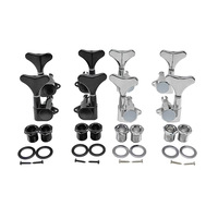 Guitar Accessories Bass Fully Enclosed Tuning Pegs 4-String Alloy Silver Fishbone Bass Fully Enclosed String Posts