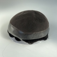 Prothèse capillaire pour hommes, vente en gros directe d'usine, 100% cheveux humains, base en dentelle et PU, dentelle suisse, 6 pouces, cheveux indiens Remy