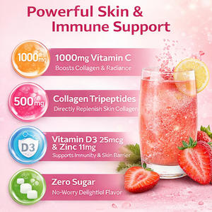 Colágeno en Polvo Blanqueador de Piel HALAL OEM, Sabor Fresa, 1000mg, Vitamina C, Bebida de Colágeno en Polvo - Product Image 3