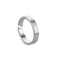 Inspiration Letter Fashion Blank Benutzer definierte einfache Abschrägung Gravierte Firma Shop Logo Laser Edelstahl verstellbarer flacher offener Ring