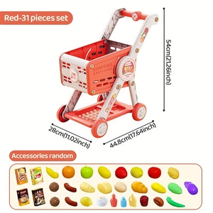 Xst 31-delige Plastic Speelkeukenset Met Winkelwagentje Voedselaccessoires-Kleuterschool Leerspeelgoed - Product Image 6