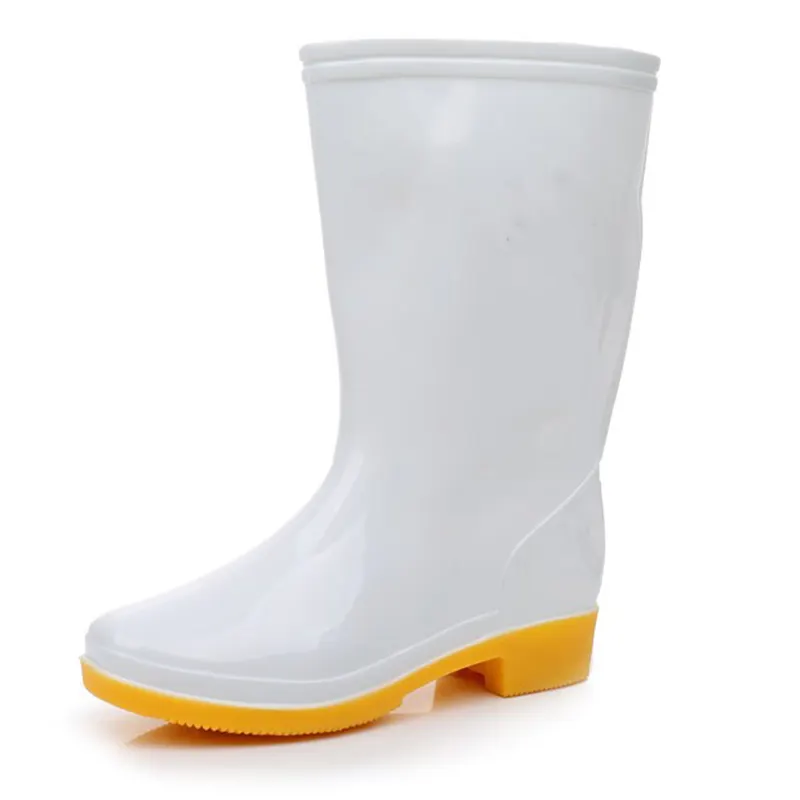 Anti estático botas de chuva branco insolente sapatos de segurança biqueira de aço botas de trabalho