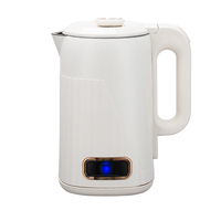 Nouvelle arrivée, bouilloire électrique à double paroi en plastique de haute qualité, abricot, tendance, 1,7 L, 1500 W, 220 V, ébullition rapide, économe en énergie