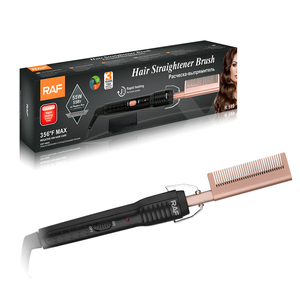 RAF Wholesale 55W Hair Beauty Fast <b>Heating</b> Straightener <b>Brush</b> Portable Ionic Anion Platinum Hair Straightener RAF Whole - Product Image 5