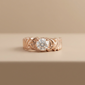 Bague de fiançailles personnalisable en or massif 18 carats, 2 carats, forme solitaire tendance, diamant de laboratoire VVS/VS, cadeau de mariage, fête - Product Image 1
