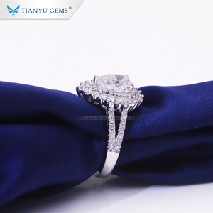 Tianyu Đá Quý Sang Trọng Nhẫn Ngón Tay Hình Dạng Quả Lê Moissanite Kim Cương Trắng Vàng <span class=keywords><strong>Ring</strong></span> Cho Đảng - Product Image 4