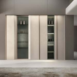 Elegant Vintage <b>Sideboard</b> Metal Handles Unique Modern Style Foldable Home Bar Dining Room Living Room <b>Kitchen</b> Ample Storage Chic - Product Image 3