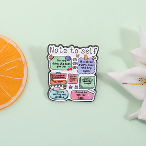 Broches en émail « Note à moi-même » Motivation Santé mentale Vous pouvez dire non Broche en gros - Product Image 2