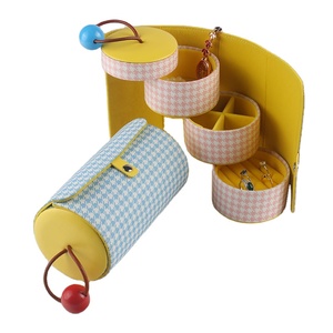 SANJIANG OEM Custom <strong>Jewellery</strong> Organizer Bag 3 Layers Personalised Canvas <strong>Jewellery</strong> <strong>Roll</strong> for Bracelets Earrings Necklace Storage - Product Image 1