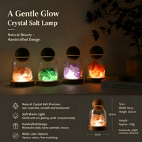 Diffuseur d'arômes en cristal multicolore, ornement en pierre, cloche en verre créative avec veilleuse LED, décoration d'intérieur pour huiles essentielles, artisanat