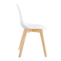 Chaise de salle à manger en plastique au design nordique moderne avec pieds en bois, meubles de salle à manger pour la maison