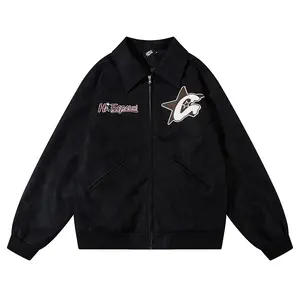 oem /odm custom High quality fashion streetwear Vintage Leather Jacket Bike Racing embroidery logo PU Leather Jackets Unisex