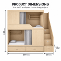 Lit superposé en métal moderne et durable pour adultes et enfants, design gain de place pour chambre à coucher, salon, hôtel, école