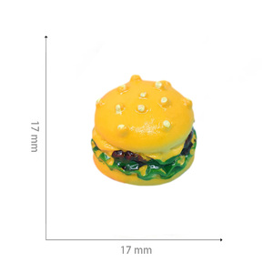 Venta caliente Lovely <span class=keywords><strong>3D</strong></span> Fake Miniature Hamburger Design Flat Back Resin Charms para llavero - Product Image 3