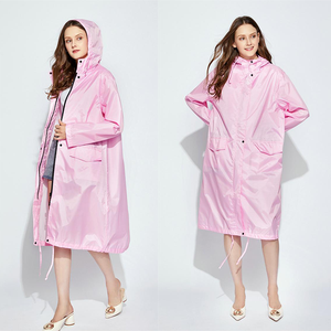 Chaqueta de lluvia larga con capucha para <span class=keywords><strong>mujer</strong></span>, impermeable <span class=keywords><strong>cortavientos</strong></span> para adultos, impermeable para exteriores - Product Image 6
