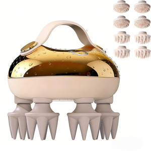 Masseur électrique portable pour le cuir chevelu, étanche IPX7, appareil de massage de la tête, masseur corporel complet, brosse électrique pour le nettoyage du visage - Product Image 6