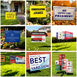 Customized Decoration Lawn Printing Corrugated <strong>Plastic</strong> <strong>Sheet</strong> Waterproof High-Quality 4mm Thick Yard Sign With H Stake - Product Image 2