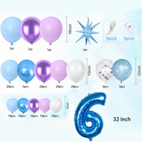 Hstyle Dickes & Umweltfreundliches Folienballon-Set Buntes Geburtstagsbanner & Zahlen-Dekorationen für Geburtstagsfeiern