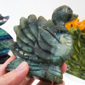 Carved Crystal <strong>Stone</strong> Swan Animal Crystal Carvings Yellow Xiuyu <strong>Jade</strong> Fluorite Natural Crystal Carving Animal Gemstones - Product Image 5