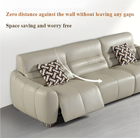 Ensemble de canapés modulaires sectionnels en cuir crème moderne avec fonction de relaxation électrique, prêt à être expédié, pour hôtels, villas et vente en gros de mobilier