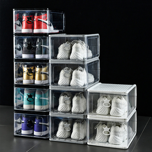 Side Open Luxury Wholesale Stackable Plastic Custom Clear Acrylic Shoes Storage Box Transparent Organizers With Custom Logo