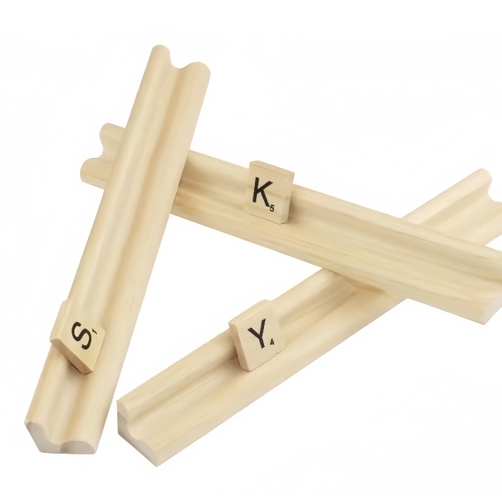 plusvivo Domino Rack Set di 2 vassoi in legno per domino, organizer per treni messicani e altri giochi di domino, 25 x 14 x 1 cm, domino non incluso