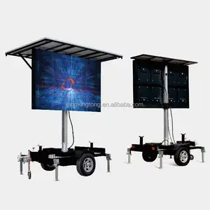 P6.67 led sign trailer billboard double sided trailer 360 rotate hydraulic mast led screen trailer