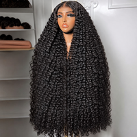 Perruques en cheveux naturels vietnamiens bruts bouclés profonds, perruques Lace Front sans colle 13x4 HD pour femmes noires